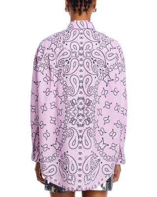 Oversized Paisley Button Front Shirt