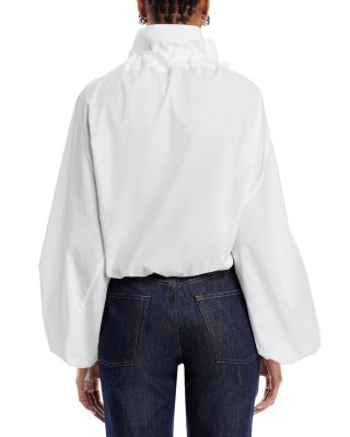 Oversized High Collar Peasent Top