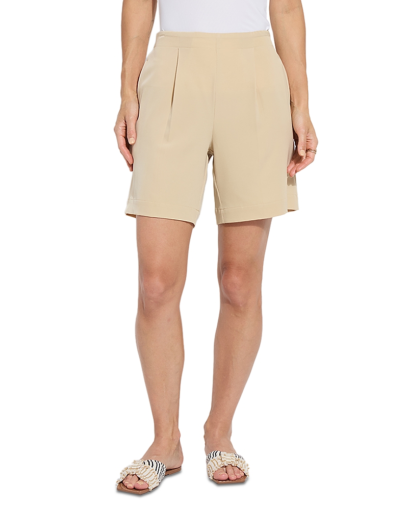 Lyssé Plus Dia Pleated Shorts In Raffia