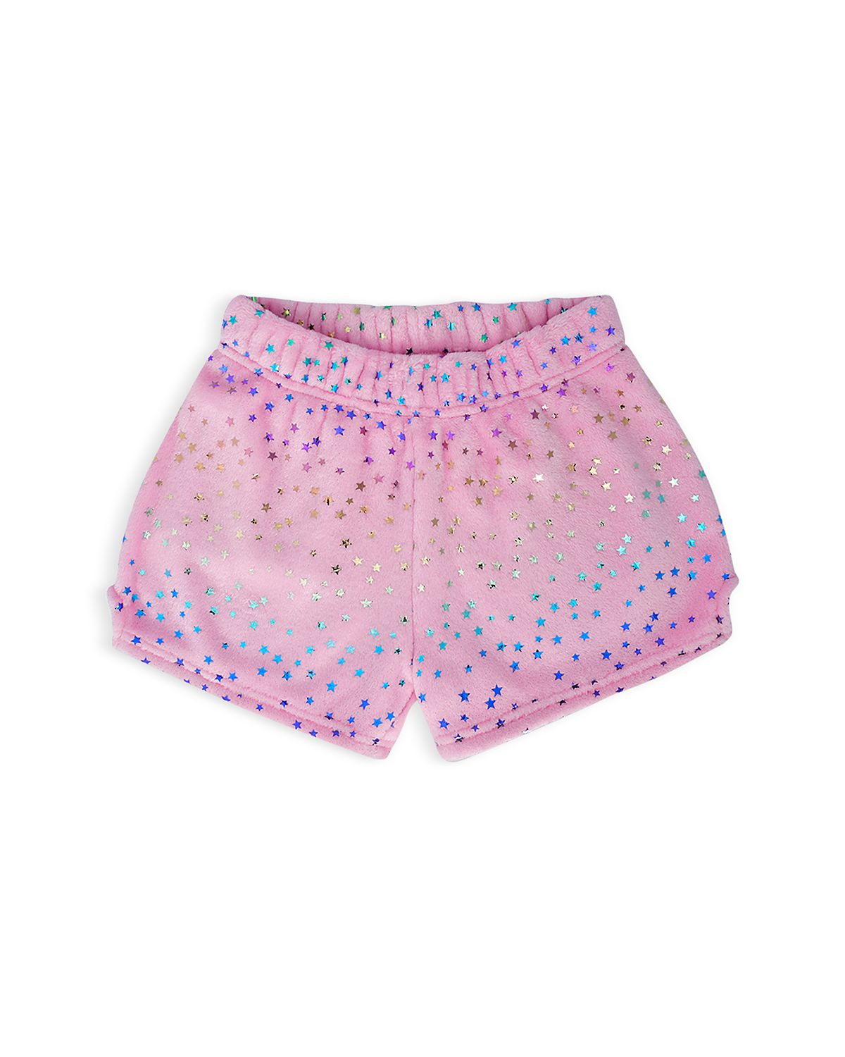 Iscream Girls' Pink Foil Stars Plush Shorts - Big Kid