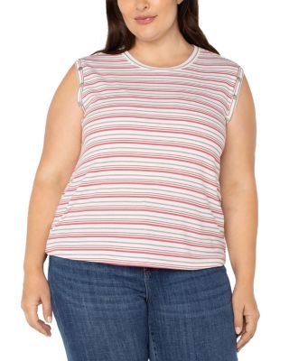 Liverpool Los Angeles Plus - Button Trim Top