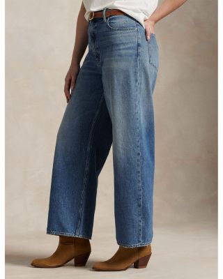High Rise Wide Leg Crop Jeans in Blue