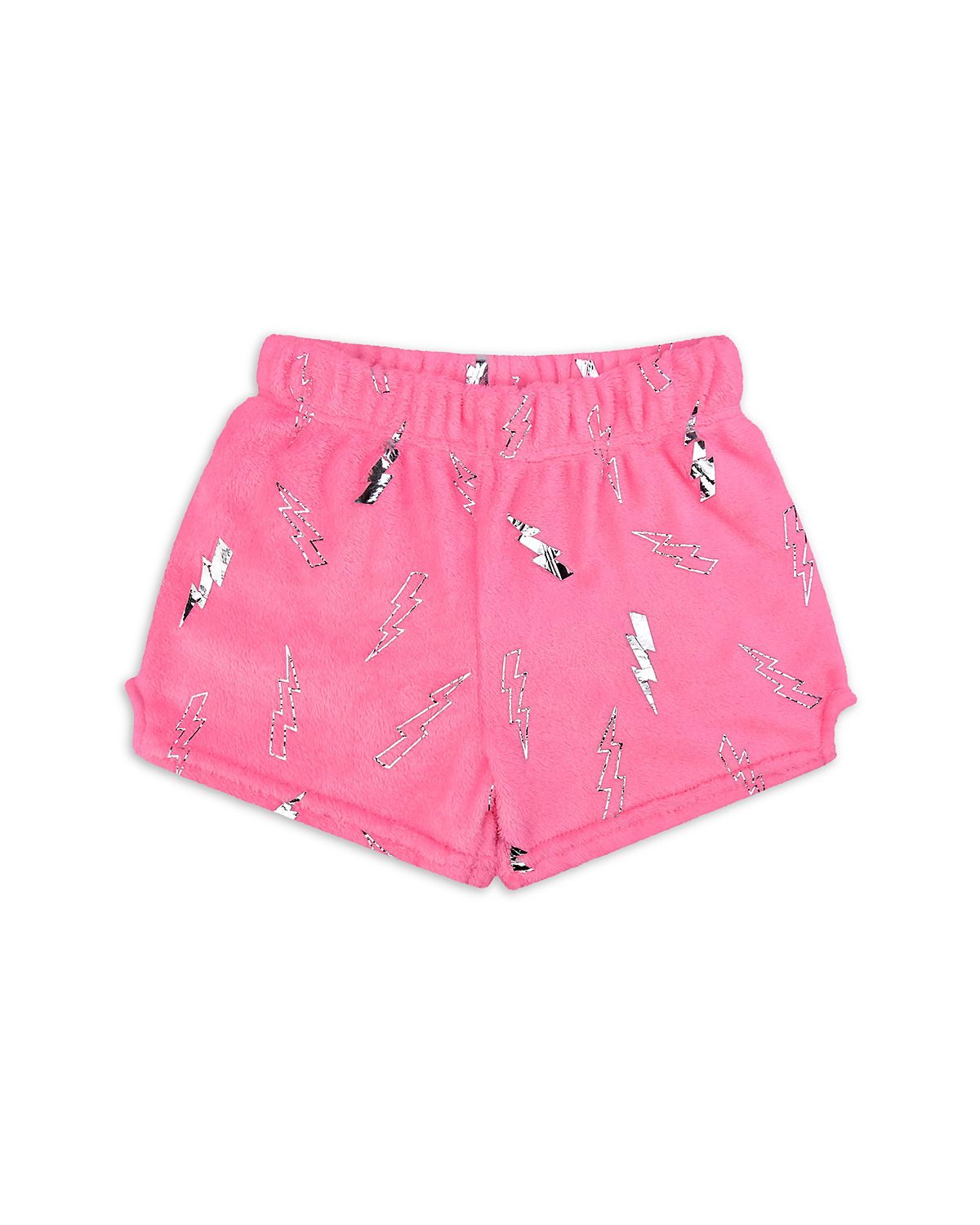 Iscream Girls' Pink Foil Lightning Plush Shorts - Little Kid, Big Kid