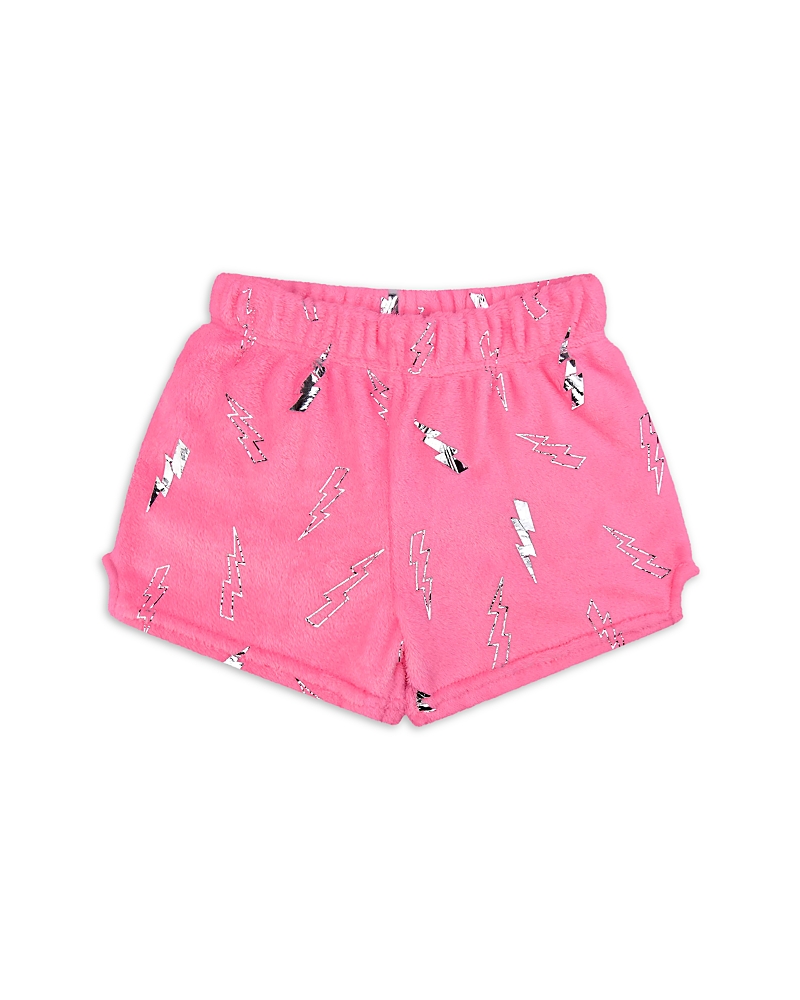 Shop Iscream Girls' Pink Foil Lightning Plush Shorts - Little Kid, Big Kid