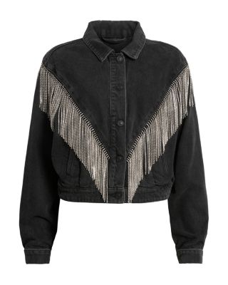 ALLSAINTS Marlene Rhinestone Fringe Jacket | Bloomingdale's