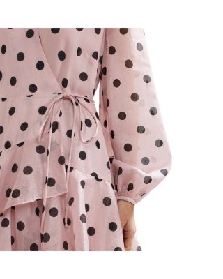 Spot Print Ruffle Dress