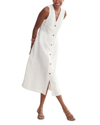 Callan Linen Button Front Midi Dress