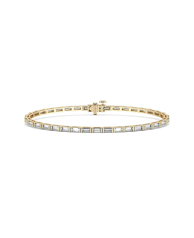 Vrai Baguette Tennis Bracelet In 14k Gold, 3.3ctw Baguette Lab Created Diamonds In Gold