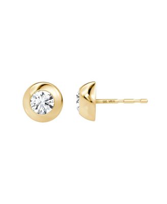 Petite Dome Stud in 14K Gold, 0.25ctw Round Brilliant Lab Created Diamonds
