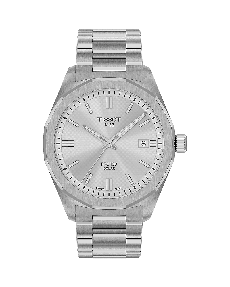 Tissot Prc100 Solar Watch, 39mm In Silver/silver