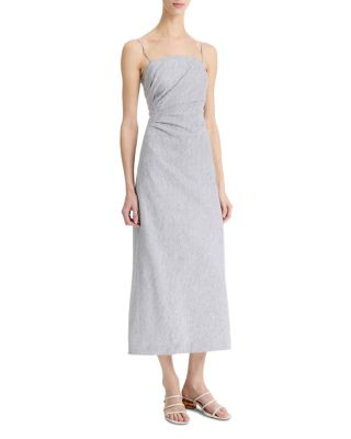 Ticking Striped Draped Dress