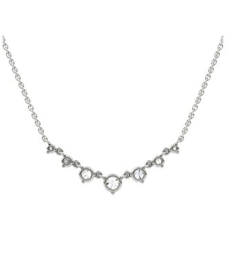 Petite Linked Tennis Necklace in 14K White Gold and 14K Yellow Gold, 0.48ctw Round Brilliant Lab Created Diamonds