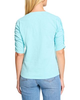 Ruched Elbow Sleeve Top