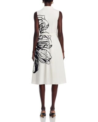 Flower Print Belted Dress