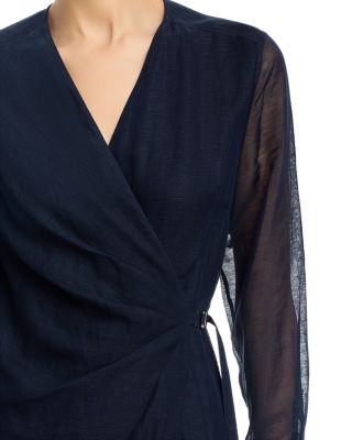 Dosala Surplice Long Sleeve Wrap Dress