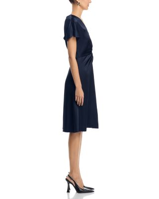 Dulania Twist Front Flutter Sleeve Dress