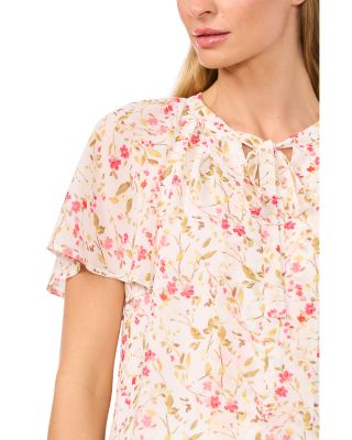 Floral Raglan Flutter Sleeve Top
