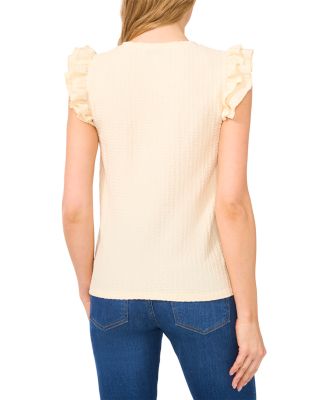 Ruffle Sleeve Textured Top