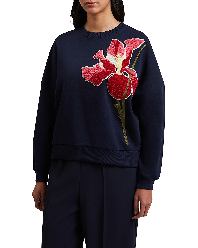 Ted Baker Sanderr Graphic Sweater In Navy