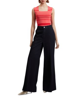 Laydaa Square Neck Striped Top