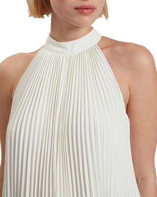 Jamaya High Neck Sleeveless Pleated Top