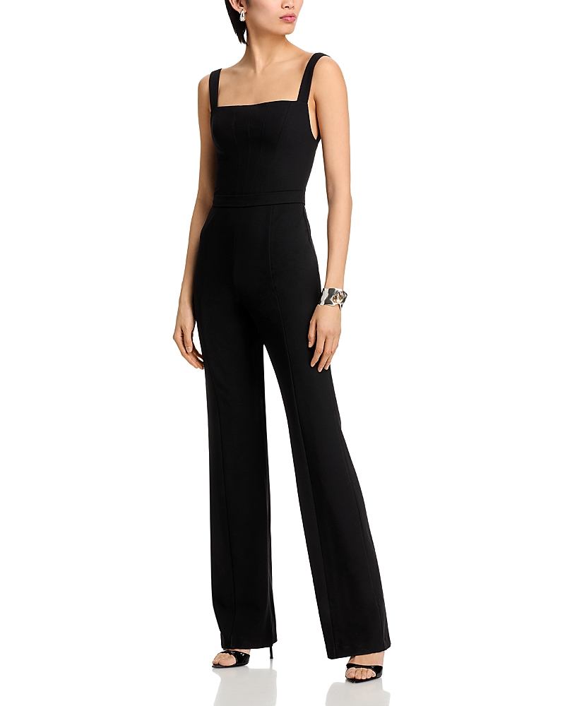 Black Halo Zorach Square Neck Jumpsuit In Black