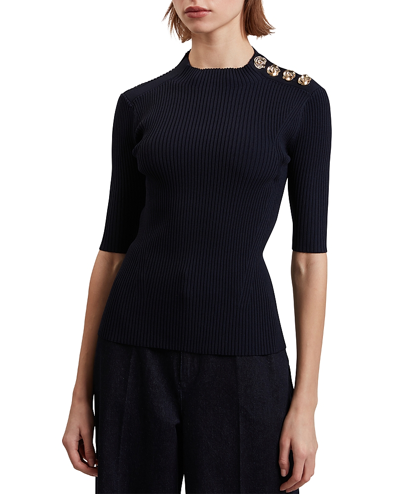 Ted Baker Elia Rib Knot Crop Top