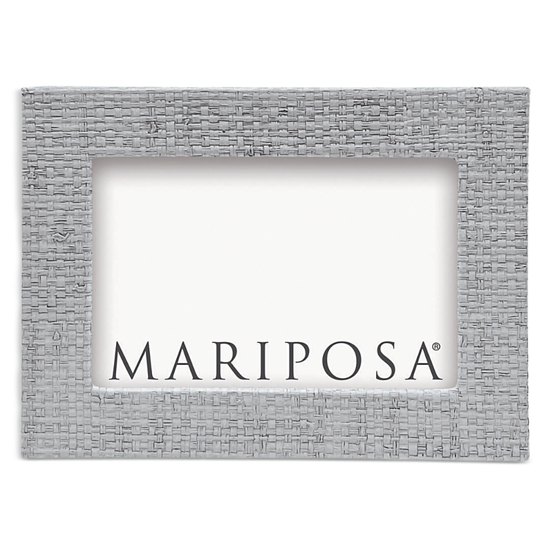 Mariposa Pale Gray Faux Grasscloth Frame, 4 x 6