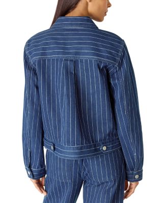 Pinstriped Denim Jacket