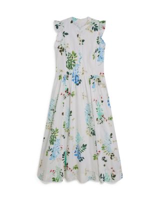 ☆Ted Baker☆ フローラルフリル袖ミディドレス・ GIOLIA♪ Ted Baker Giolia Floral Midi Dress | Bloomingdale's