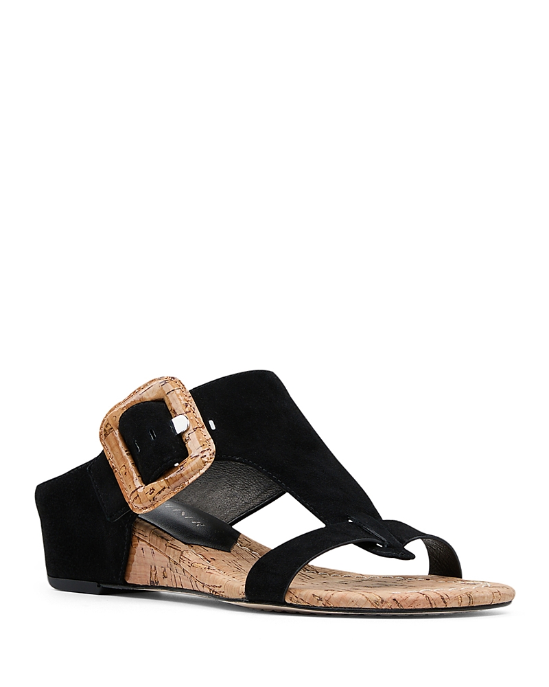 DONALD PLINER WOMEN'S SLIP ON BUCKLED WEDGE SANDALS