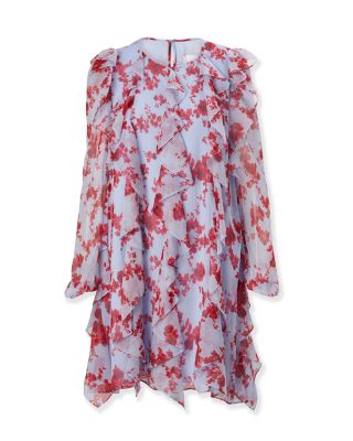 Silk Ruffled Mini Dress