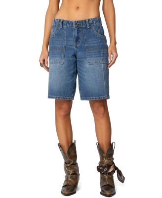 Edikted - Tris Low Rise Denim Bermuda Shorts