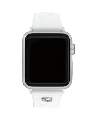 COACH - Apple Watch&reg; White Silicone Strap, 38/40/41mm & 42mm