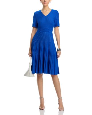 Fit And Flare Ribbed Knit Dress