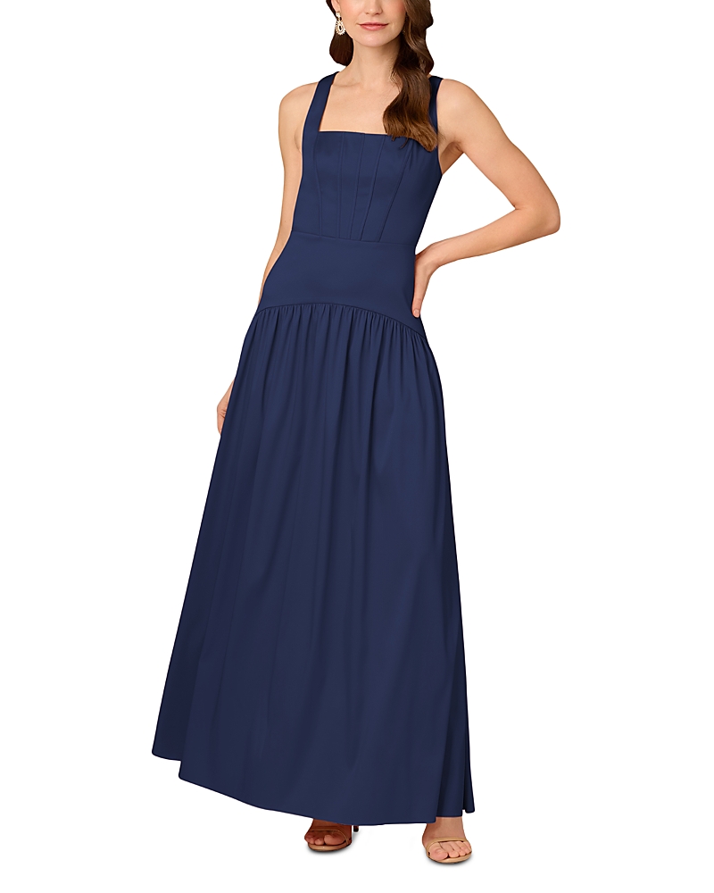Aidan Mattox Stretch Mikado A-line Gown