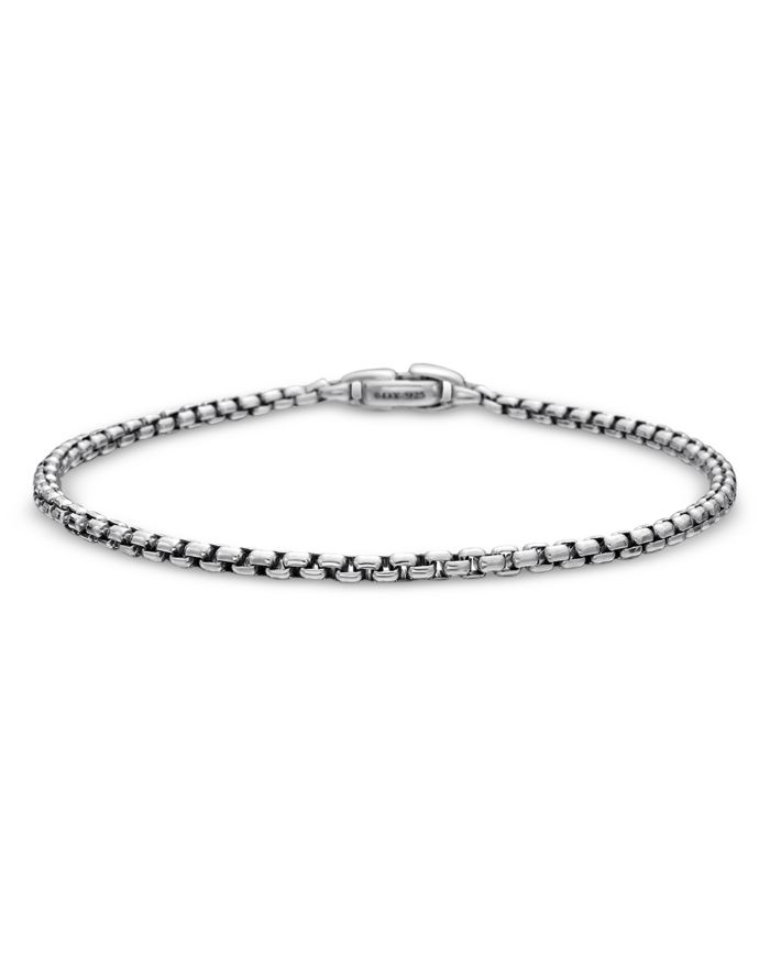 Men's Box Chain Bracelet Sterling Silver