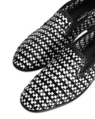 Men's Woven Leather Slippers