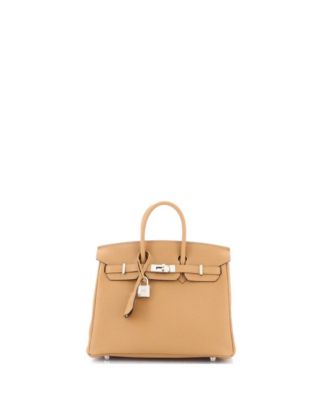 Pre-Owned HERMÈS - Birkin 25 Handbag Light Togo with Palladium Hardware