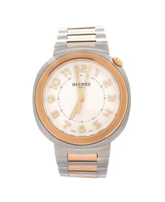 Pre-Owned HERMÈS - Cut Automatic Watch in Stainless Steel and Rose Gold 36mm