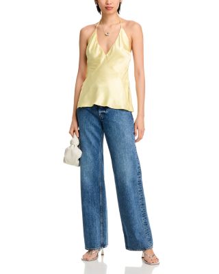 Plunge V Slim Fit Cami Halter Top 