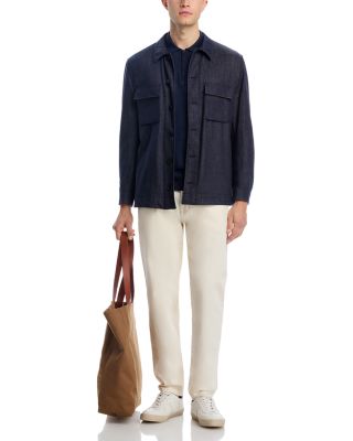 Linen Blend Knit Polo Sweater