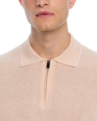 Linen Blend Knit Polo Sweater