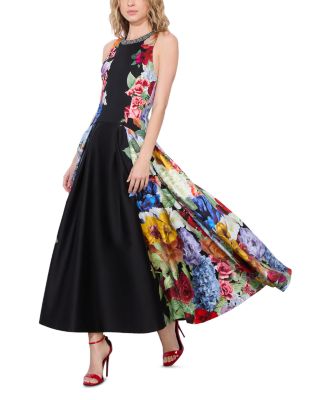 Adley Floral Panel Midi Dress