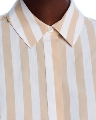 Renata Striped Poplin Cropped Top