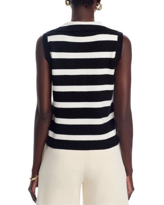 Sleeveless Striped Sweater