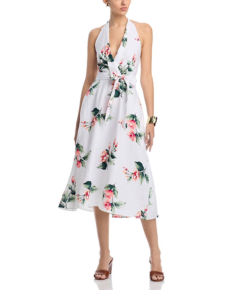 Tommy Bahama Florentina Flourish Halter Midi Dress In White