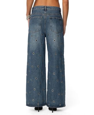 Jainie Grommet Low Rise Blue Wash Jeans
