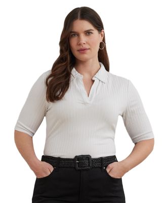 Ralph Lauren - Rib Knit Elbow Sleeve Polo Tee
