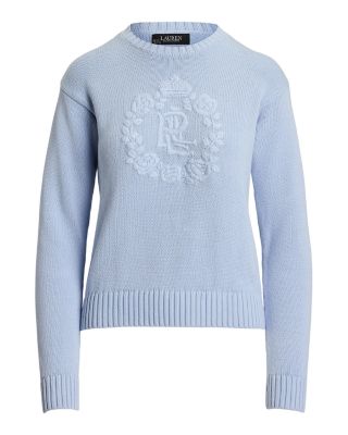 ラルフ・ローレン Lauren Ralph Lauren Floral-logo Combed Cotton Sweater レディース Sweate Ralph Lauren Floral Logo Combed Cotton Sweater | Bloomingdale's